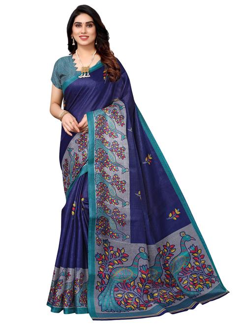 self design printed saree with blouse - 19603412 - Standard Image - 0