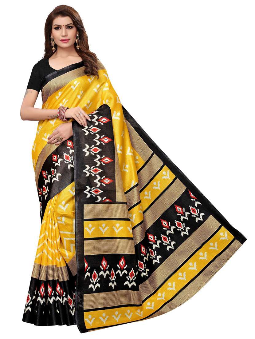 printed assam silk saree with blouse