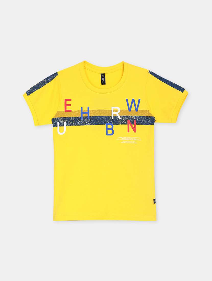 boys round neck front print t-shirt 