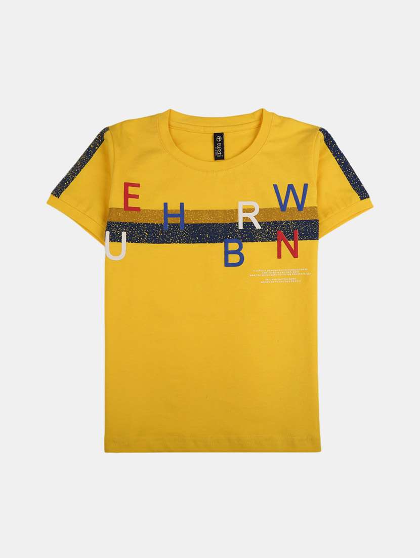 boys round neck front print t-shirt 
