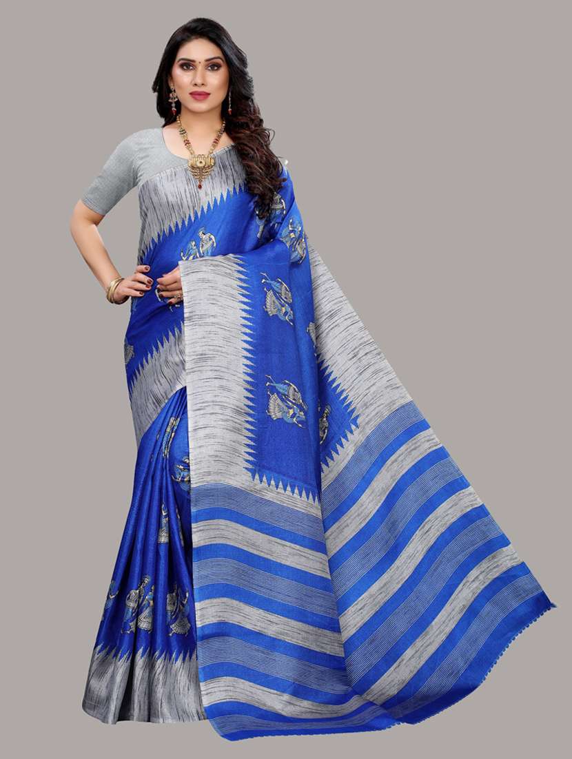 self design printed saree - 19604479 -  Zoom Image - 0