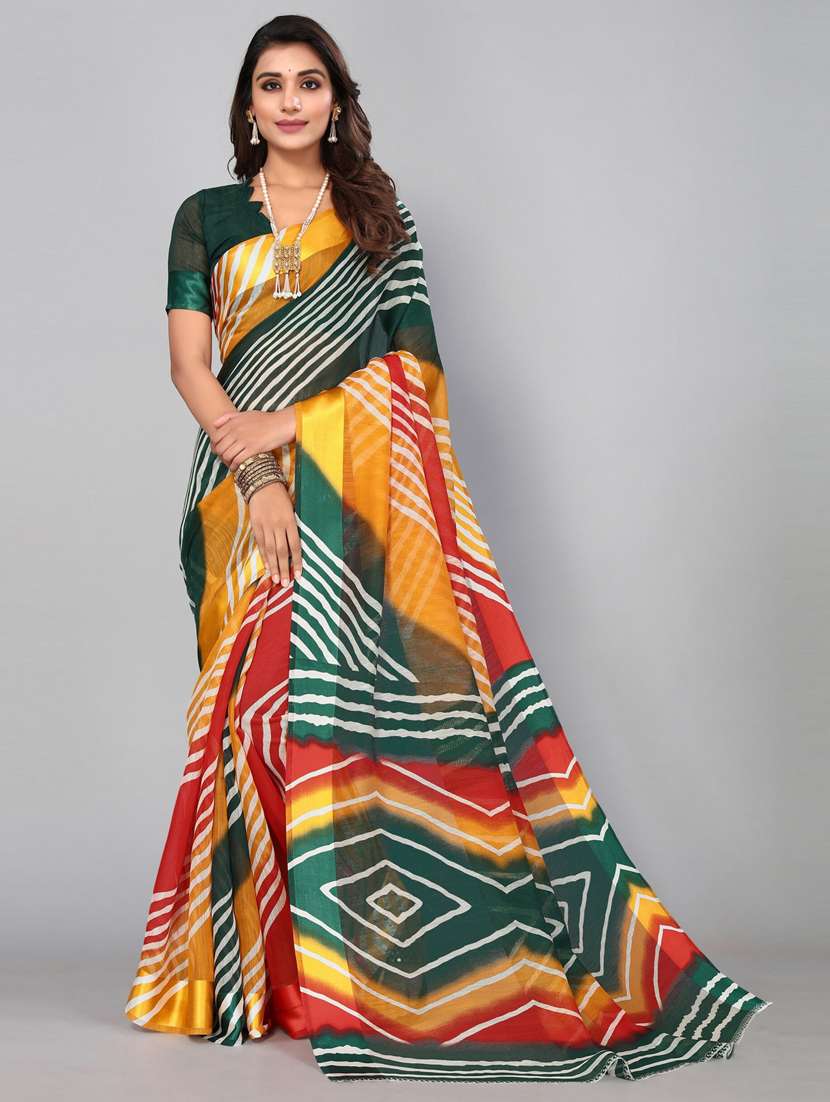 printed leheriya saree with blouse - 19604491 - Zoom Image - 0