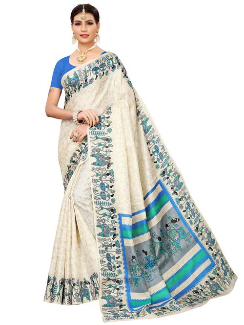 self design printed saree with blouse - 19604506 - Standard Image - 0