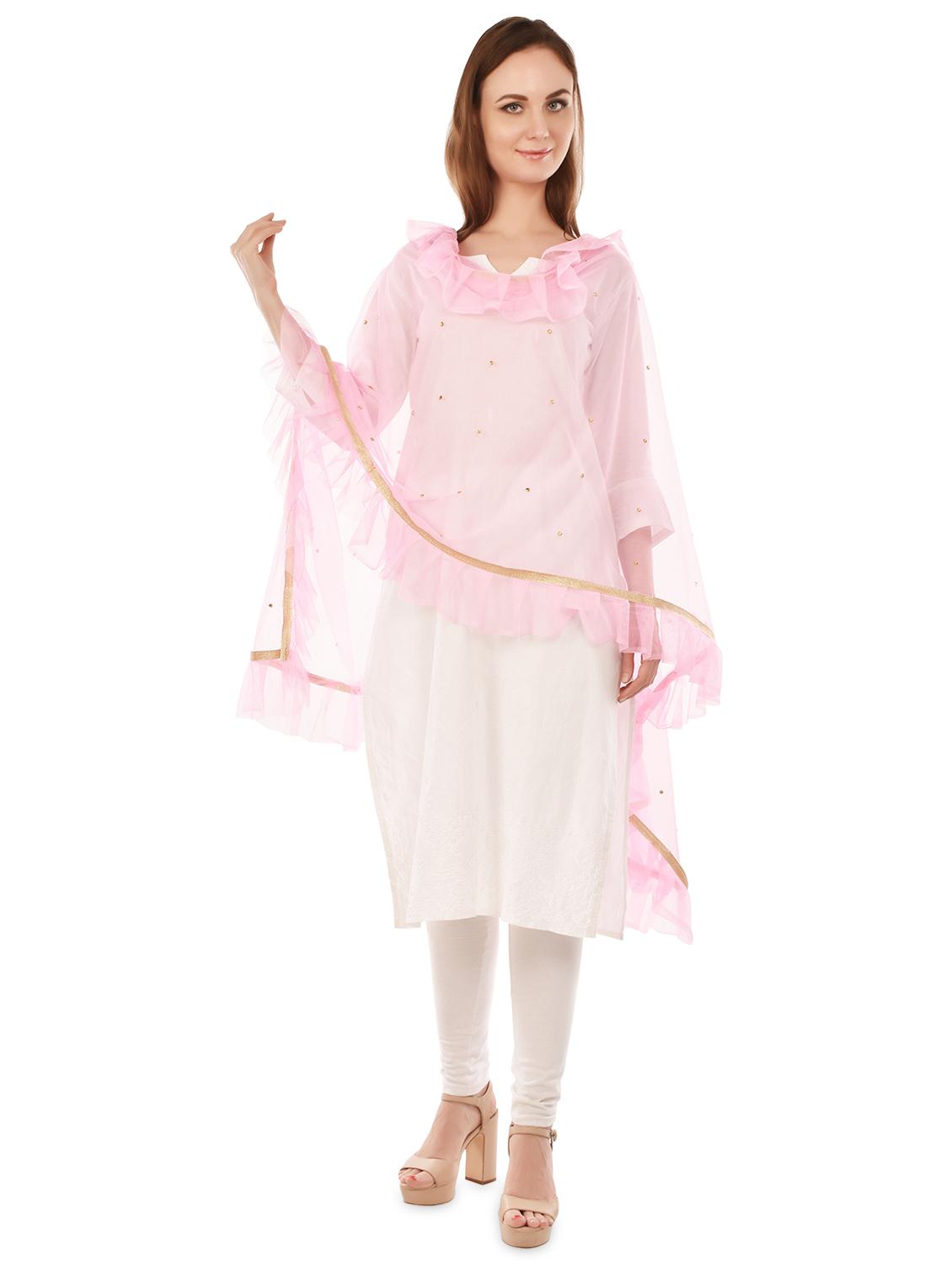 pink embelliished dupatta - 19606514 - Zoom Image - 0