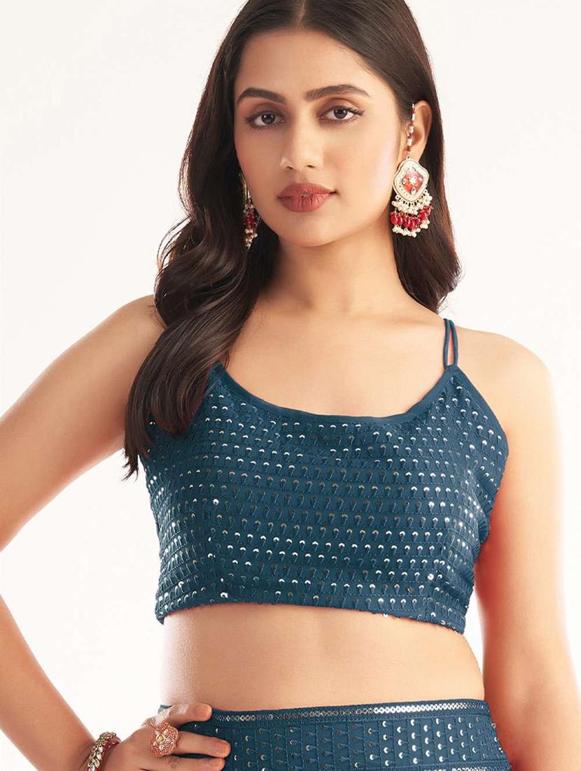 semi stitched lehenga choli with dupatta set - 19607777 - Standard Image - 3