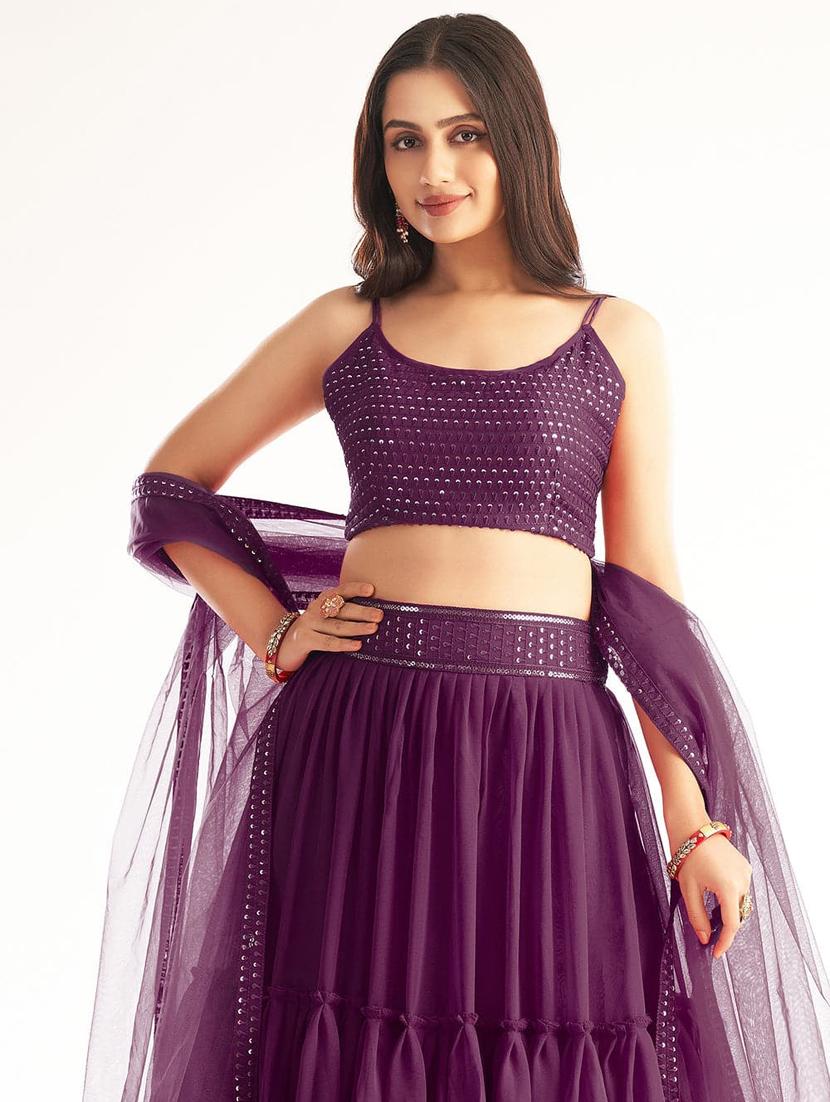 semi stitched lehenga choli with dupatta set - 19607779 - Standard Image - 3
