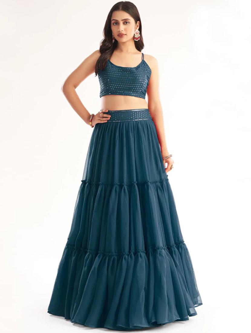 semi stitched lehenga choli with dupatta set - 19607924 - Zoom Image - 0