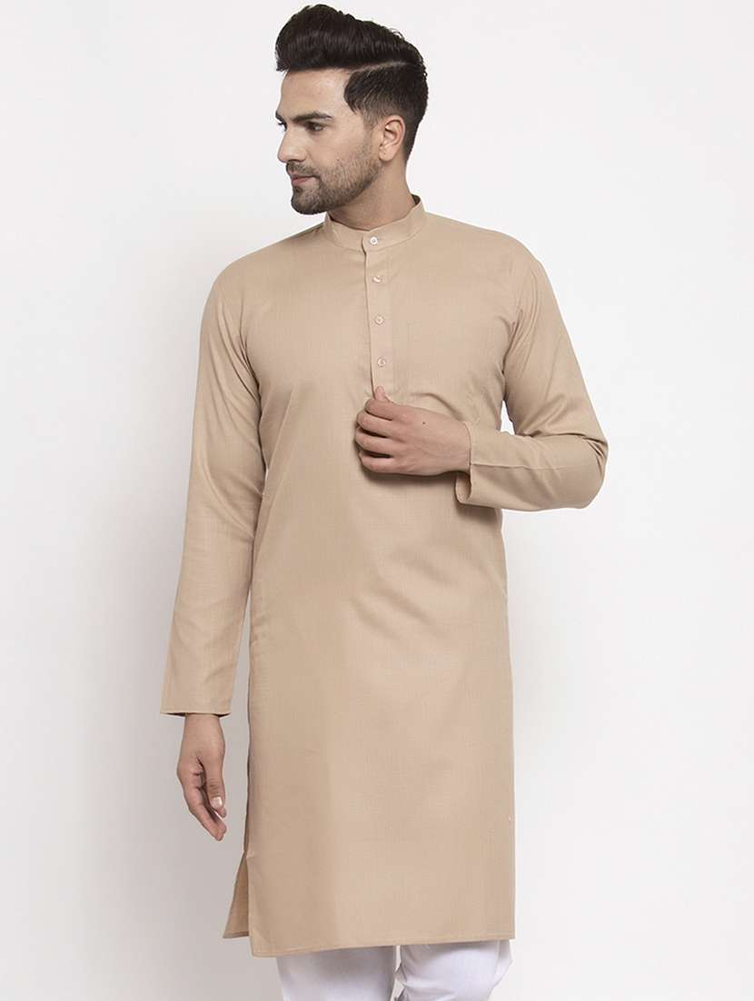 mandarin collar solid cotton kurta