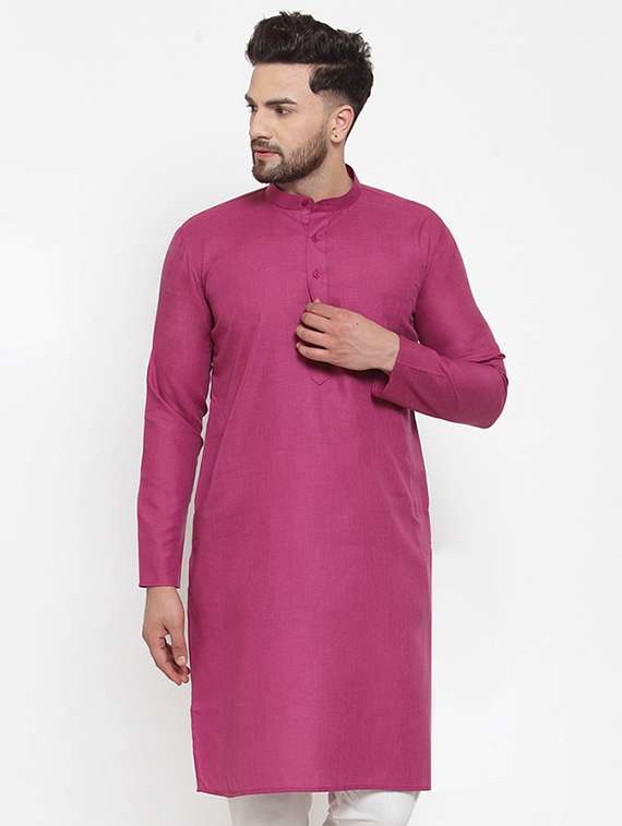 mandarin collar solid cotton kurta