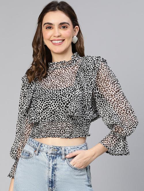 women's crop round neck top - 19608145 -  Standard Image - 0