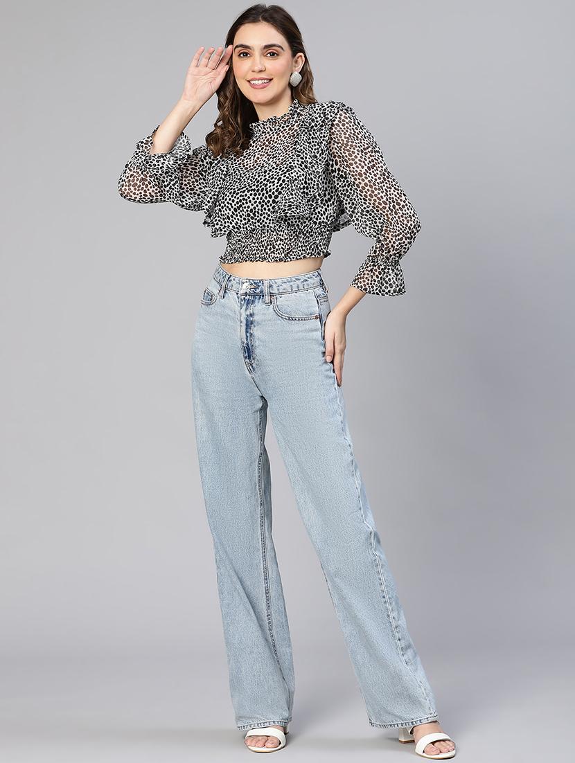 women's crop round neck top - 19608145 - Standard Image - 3