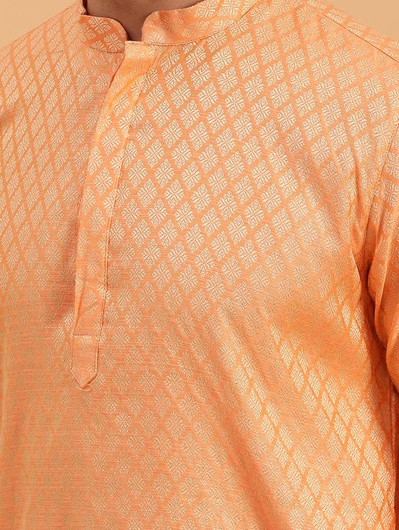 mandarin collar cotton kurta - 19608204 - Standard Image - 3
