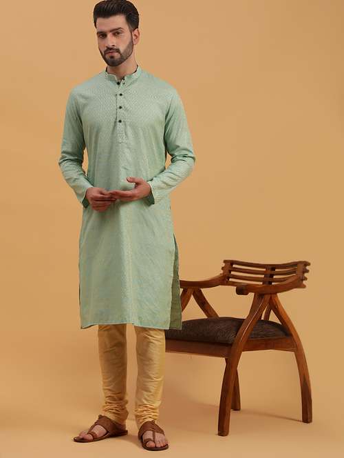 mandarin collar cotton kurta - 19608216 - Standard Image - 0