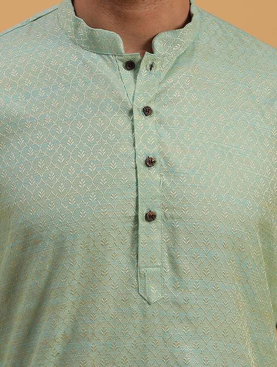 mandarin collar cotton kurta - 19608216 - Standard Image - 3