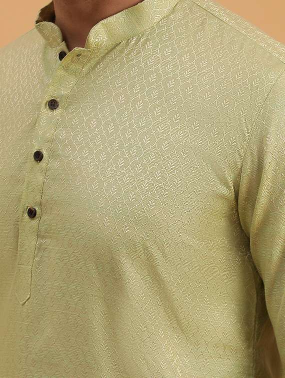 mandarin collar cotton kurta - 19608219 - Standard Image - 3