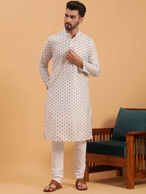 mandarin collar cotton kurta - 19608225 -  Standard Image - 0