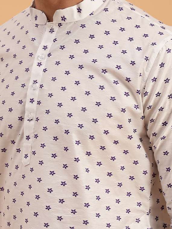 mandarin collar cotton kurta - 19608225 - Standard Image - 3