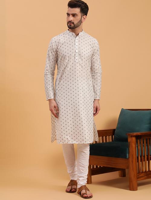 mandarin collar cotton kurta - 19608226 - Standard Image - 0