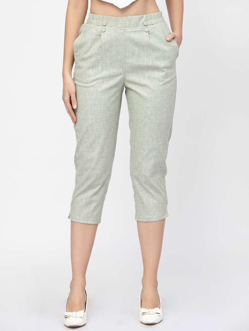 women solid cigarette pant 
