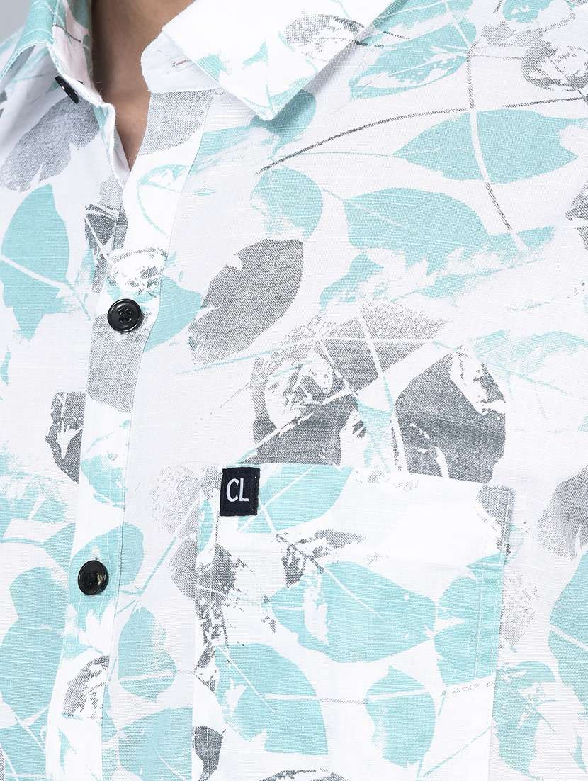 mens leaf print casual shirt - 19608872 -  Standard Image - 5