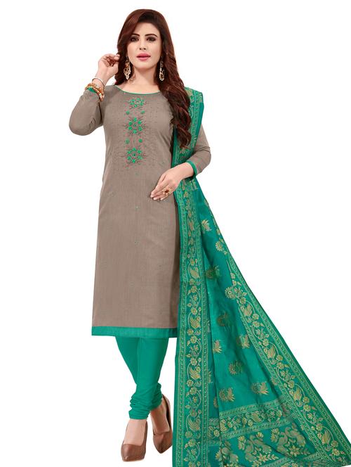 embroidered unstitched suit - 19614224 -  Standard Image - 0