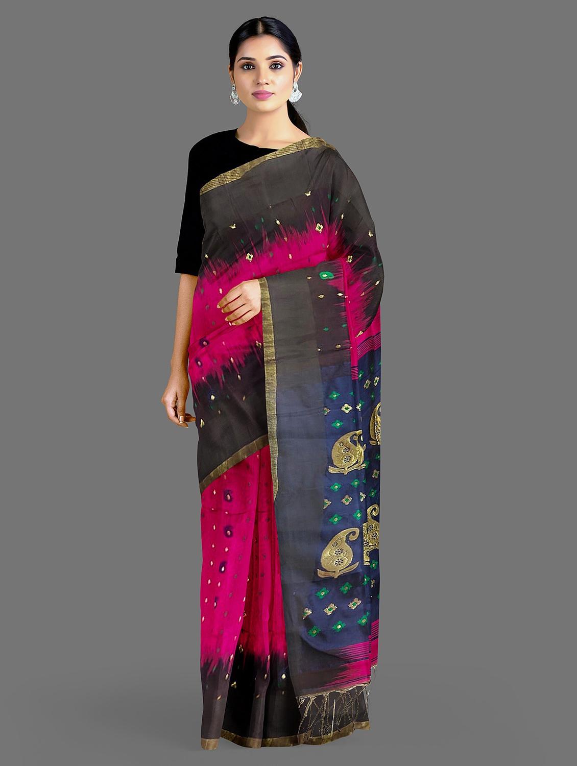 women's self design multi colored saree