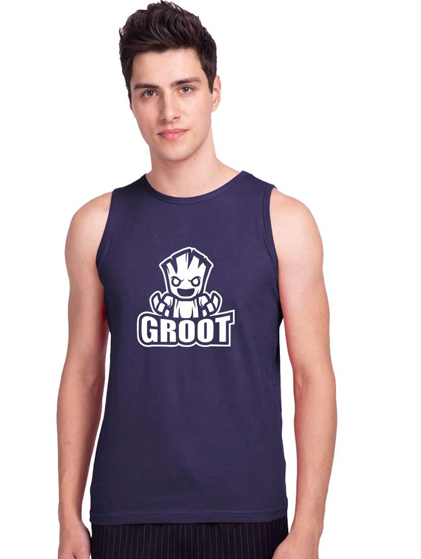 chest-printed cotton vest - 19615549 - Zoom Image - 0