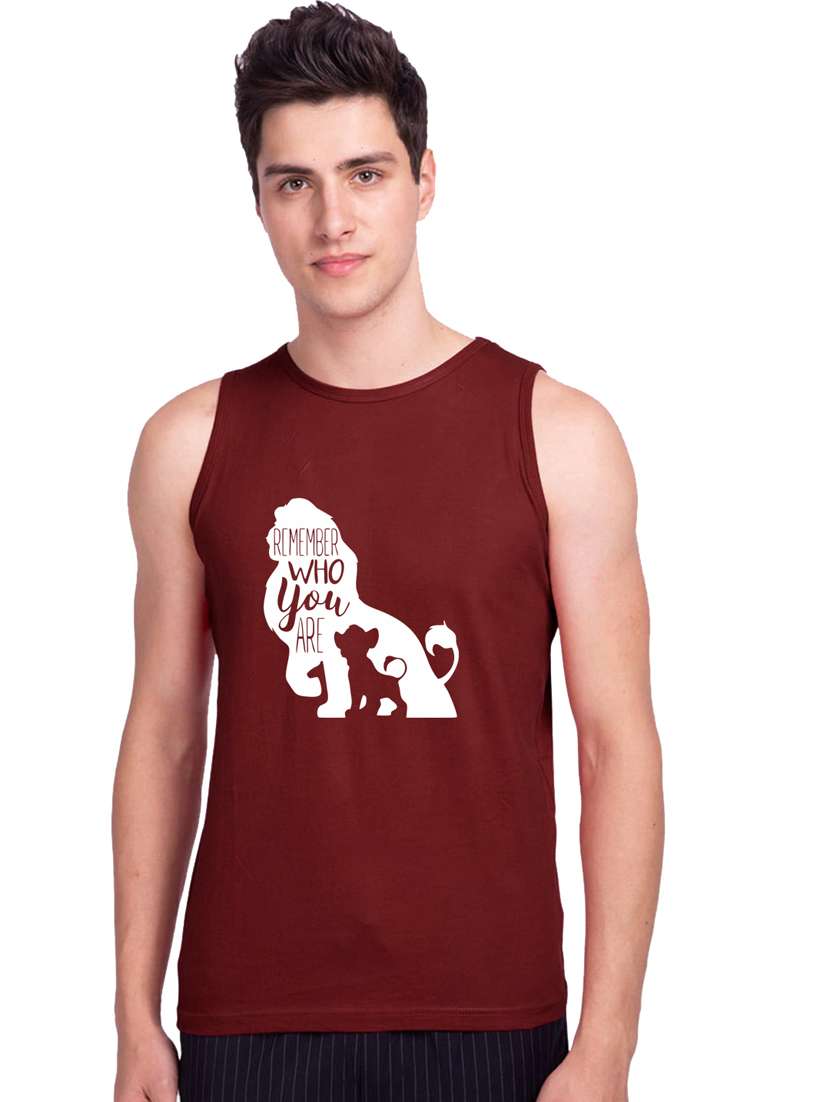 chest-printed cotton vest - 19615584 - Zoom Image - 0