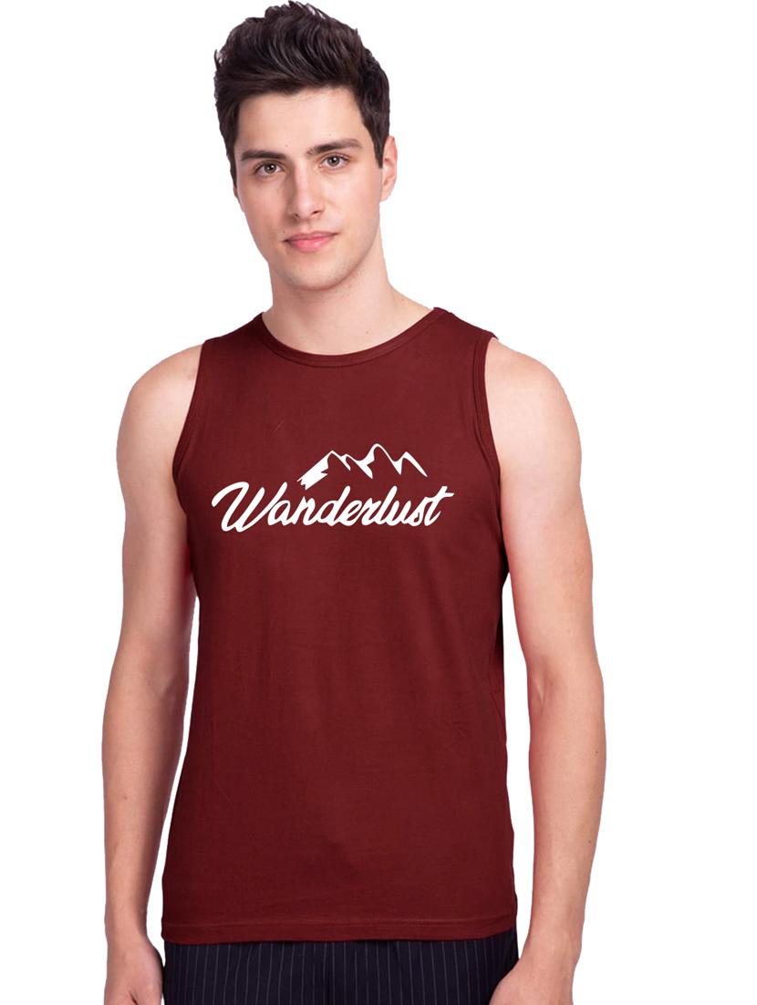 round neck graphic printed vest - 19615632 -  Zoom Image - 0