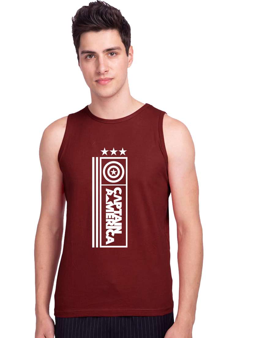 round neck graphic printed vest - 19615648 - Zoom Image - 0