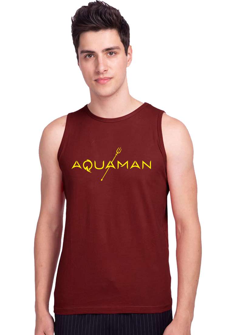 round neck graphic printed vest - 19615744 - Zoom Image - 0