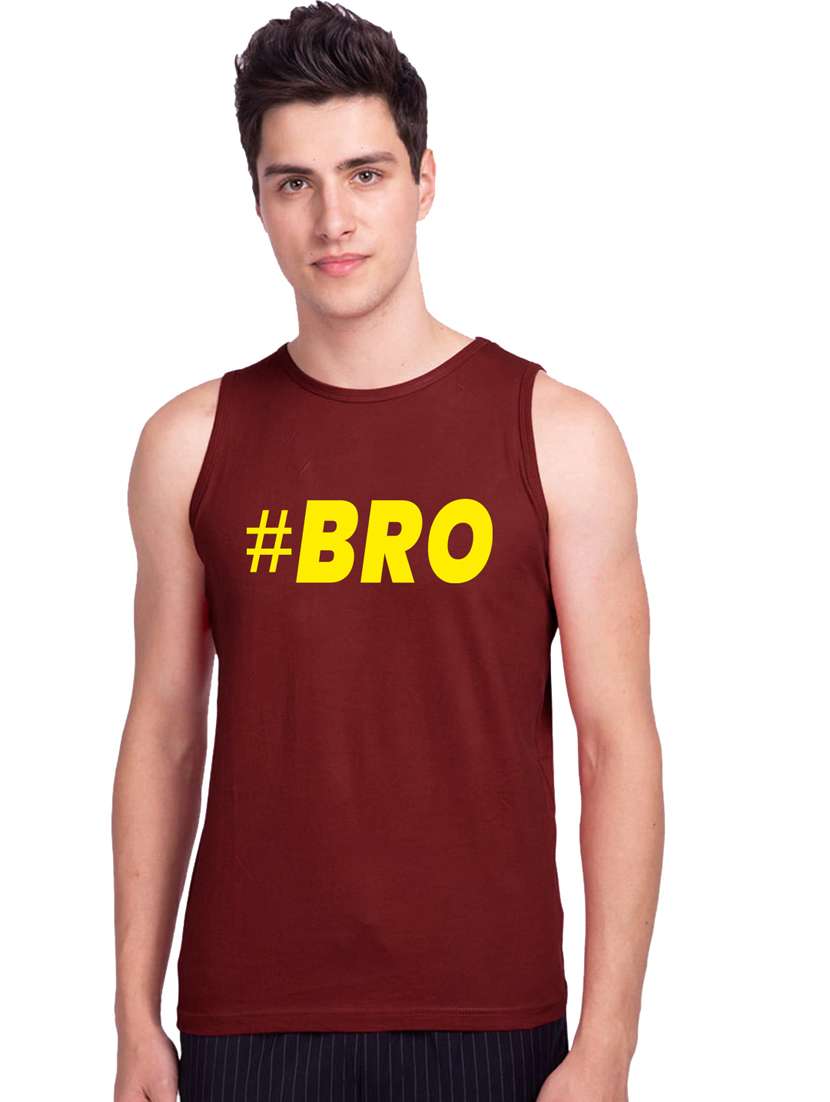 round neck graphic printed vest - 19615764 -  Zoom Image - 0