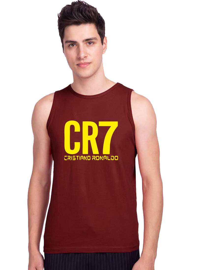 round neck graphic printed vest - 19615776 - Zoom Image - 0