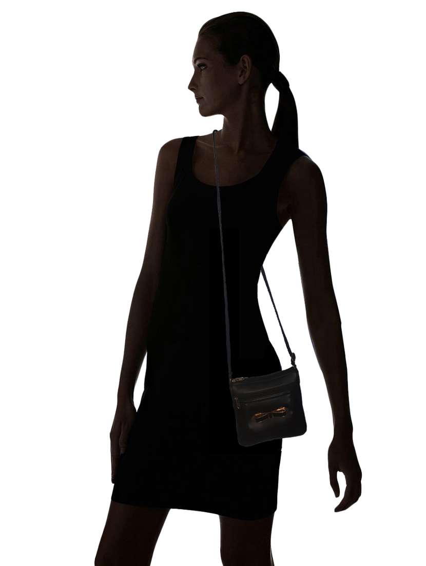 black leatherette sling bag - 19616181 - Standard Image - 5