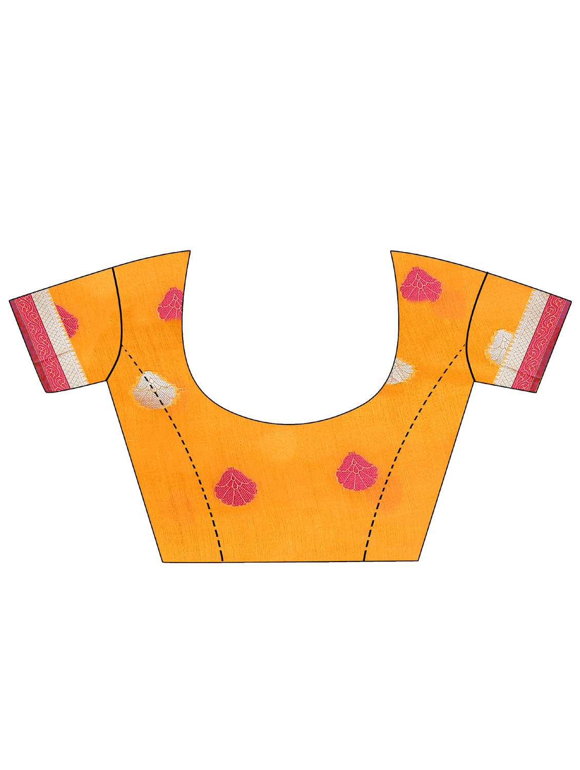 women's self design orange colored saree with blouse - 19616447 -  Standard Image - 3