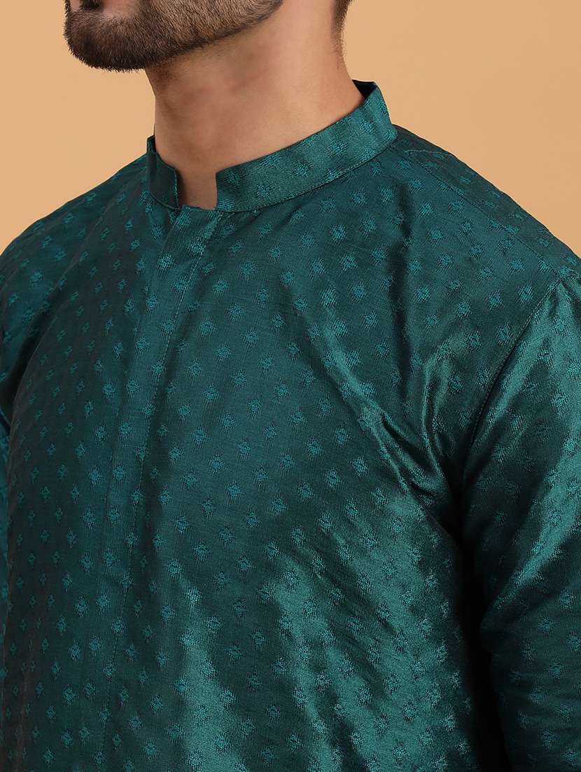 Men Self Design Kurta Churidar Ethnic Wear Set