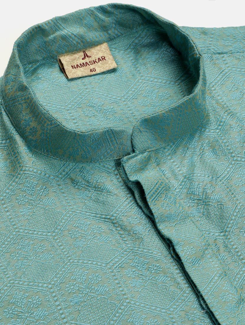 men self design kurta churidar ethnic wear set - 19616530 - Standard Image - 5