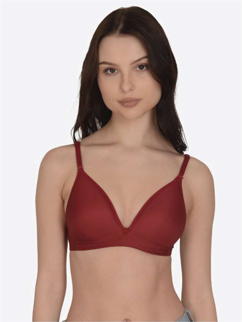 purple cotton plunge bra