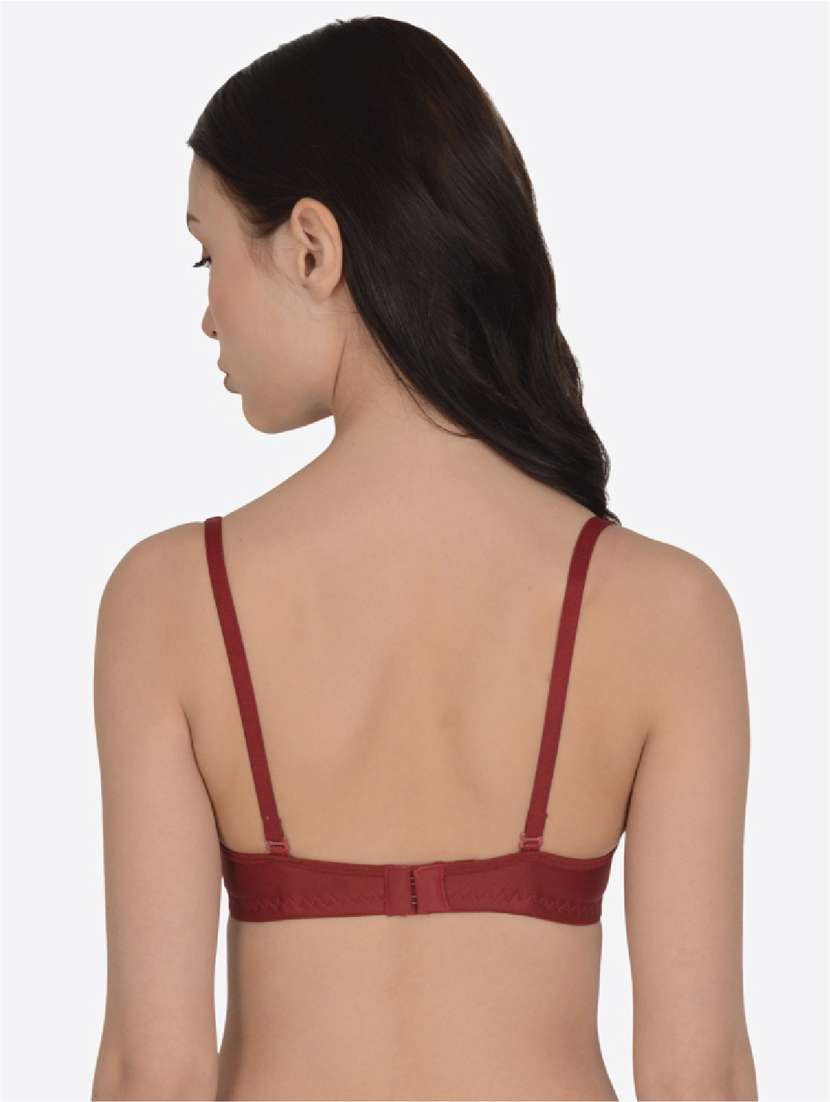 purple cotton plunge bra - 19616685 -  Standard Image - 3