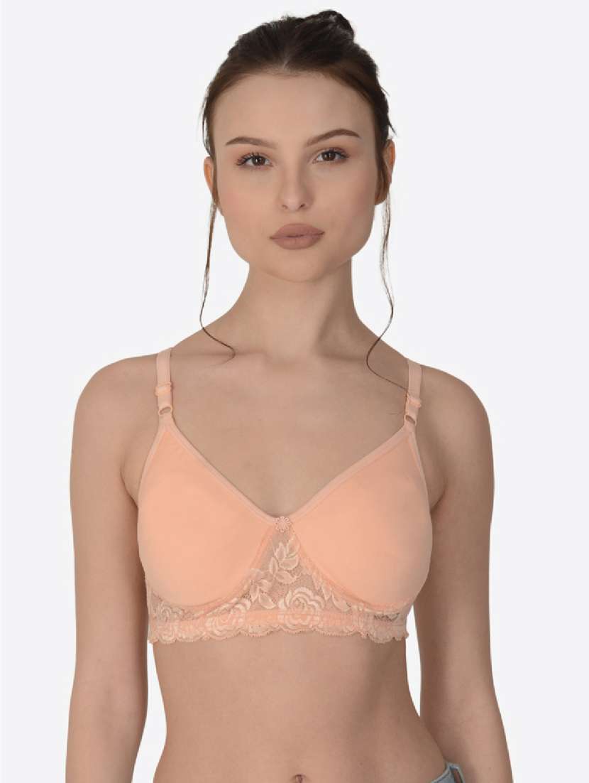 orange cotton regular bra - 19616690 - Standard Image - 3