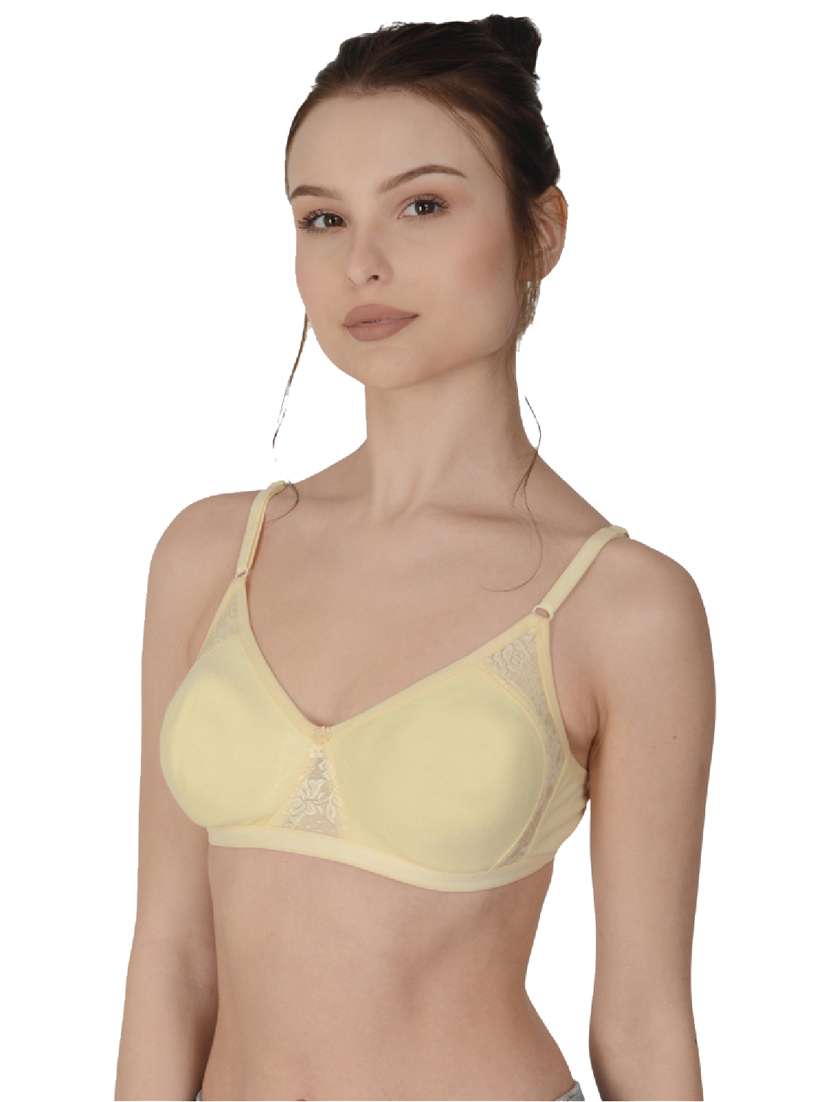 beige cotton regular bra