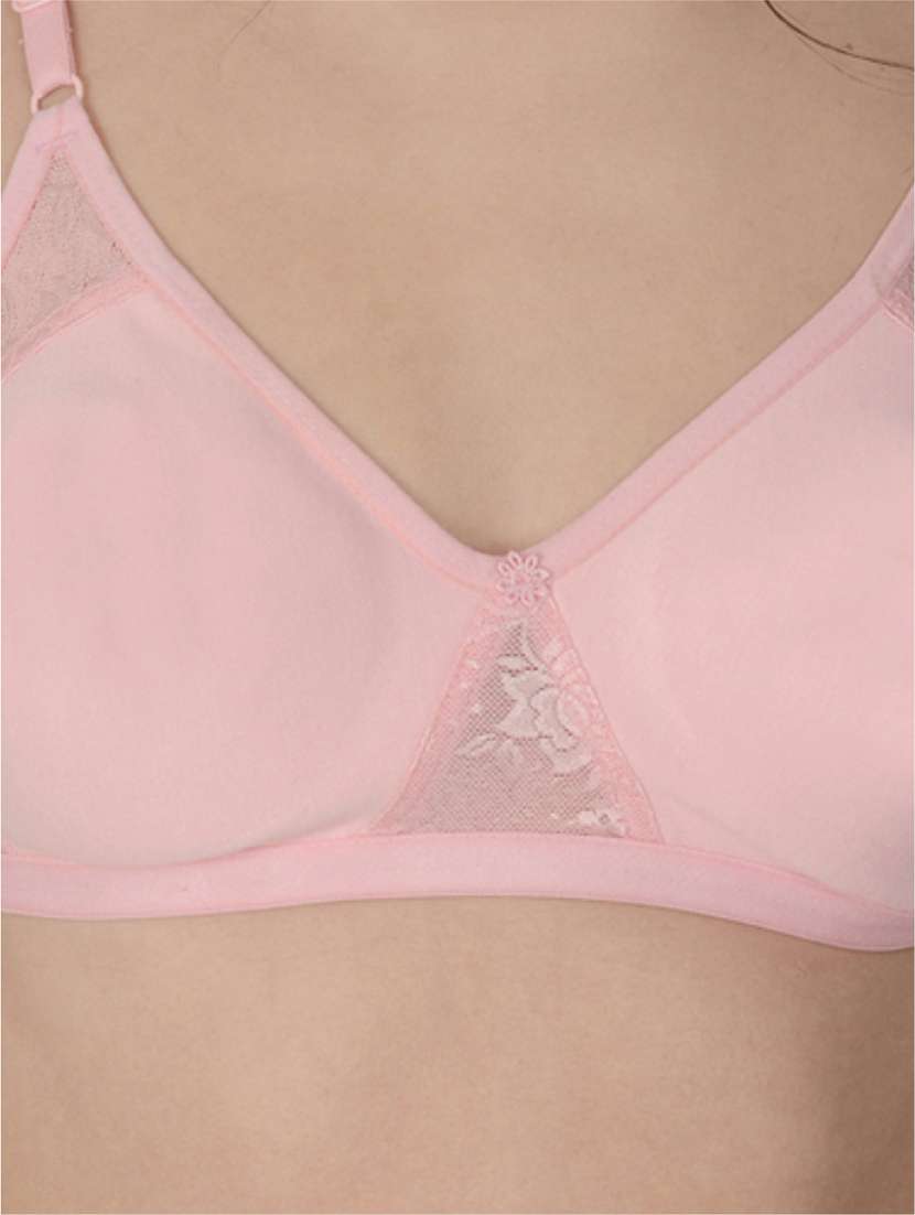 pink cotton regular bra - 19616692 - Standard Image - 5
