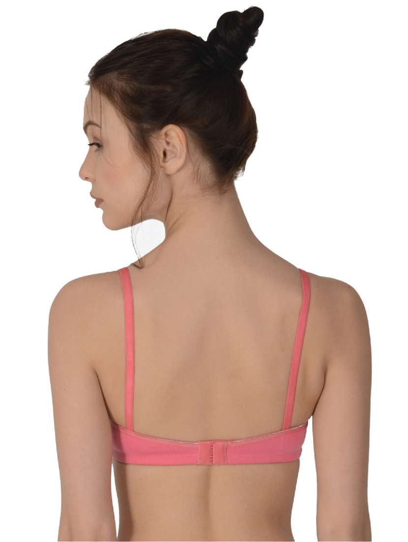 pink cotton regular bra - 19616694 - Standard Image - 3