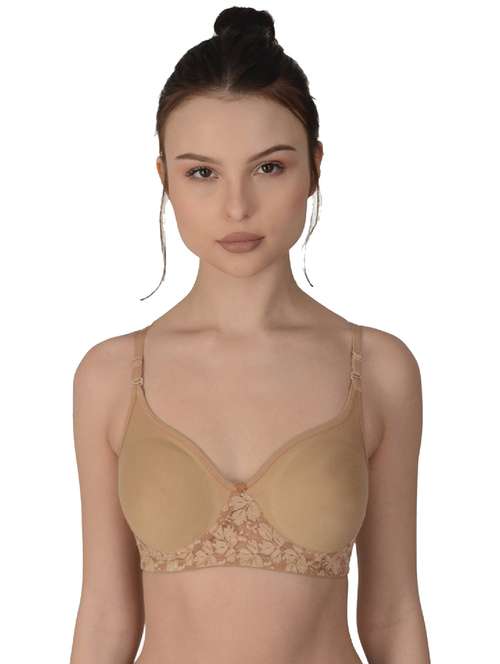 beige cotton regular bra - 19616698 - Standard Image - 0