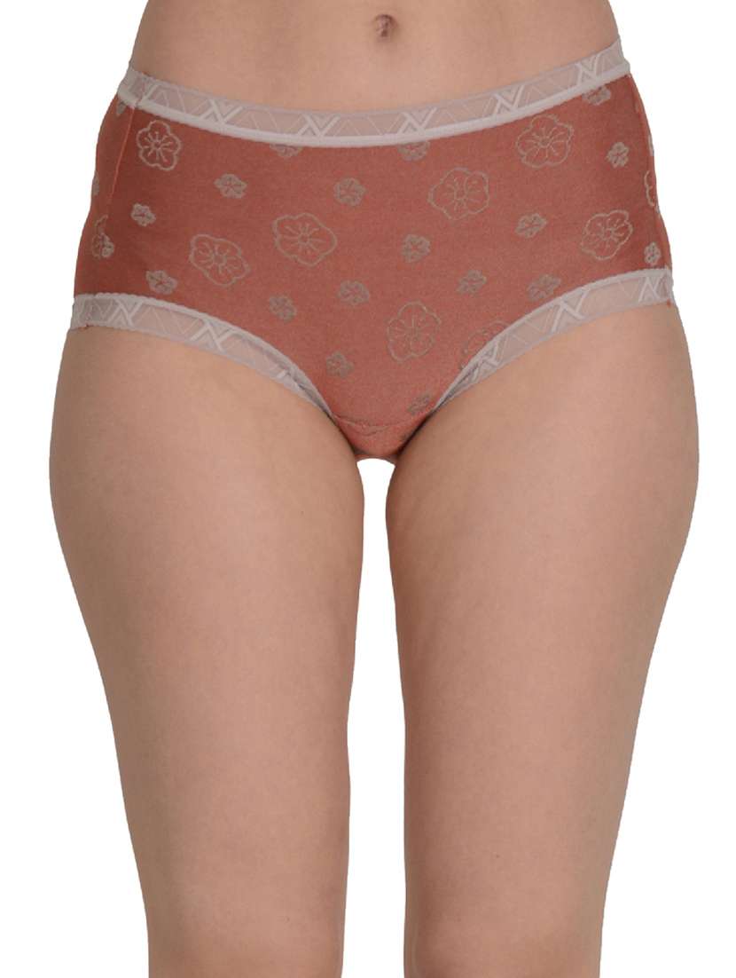 orange printed hipster panty