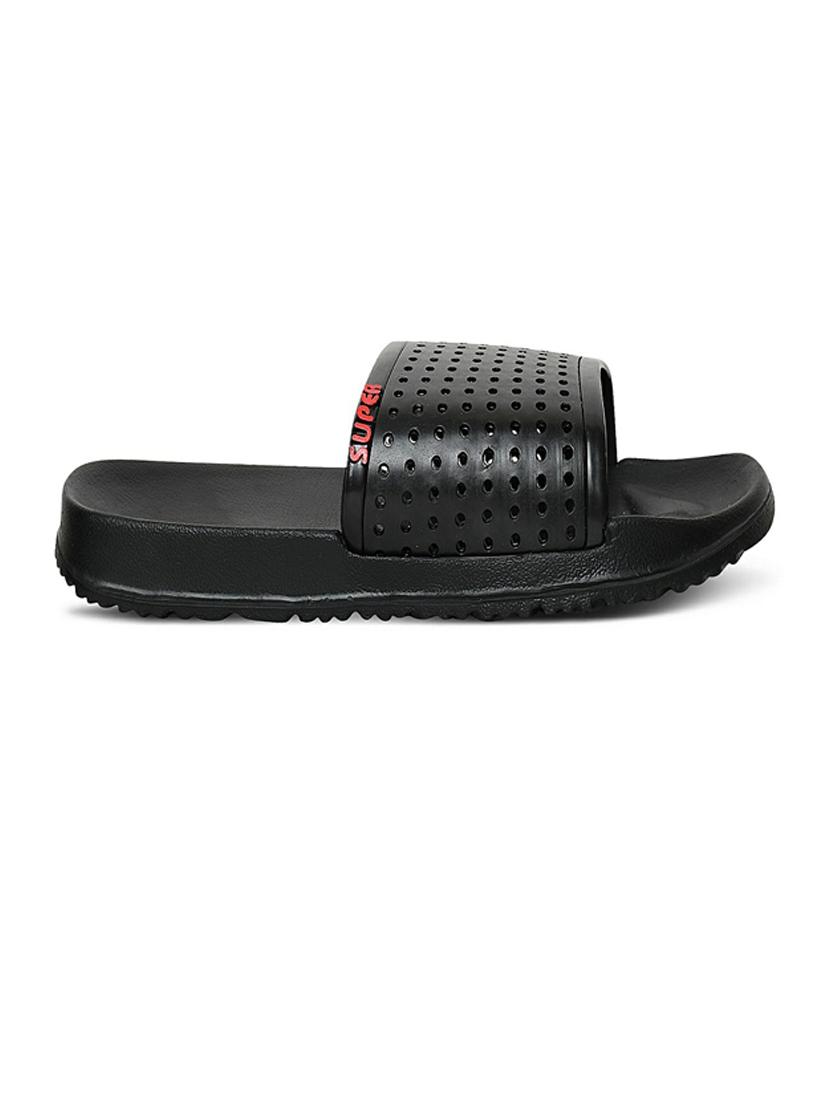 black rubber slip on flip flops - 19617327 - Standard Image - 3