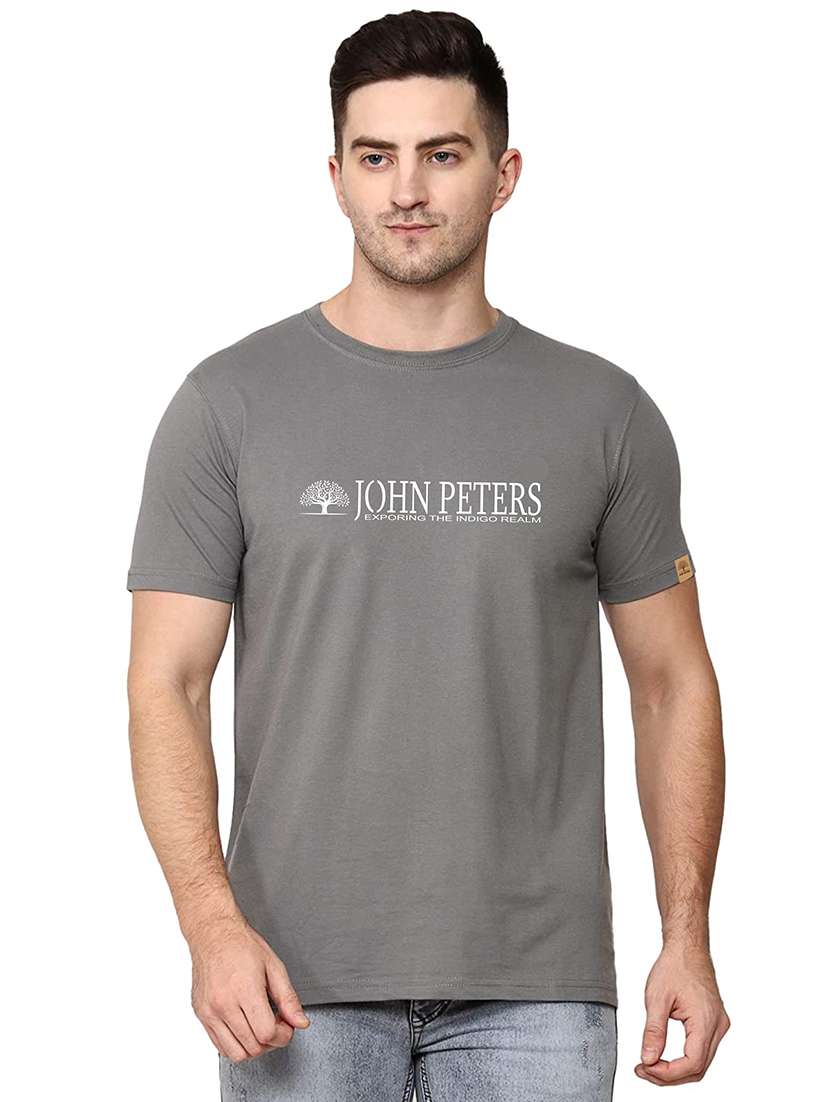 men chest print short sleeve t-shirt