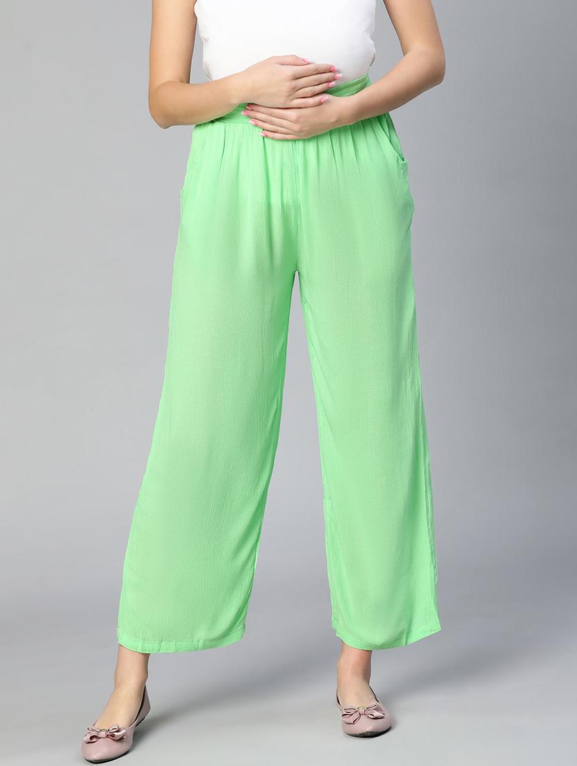 green solid maternity wear trouser - 19618397 - Zoom Image - 0