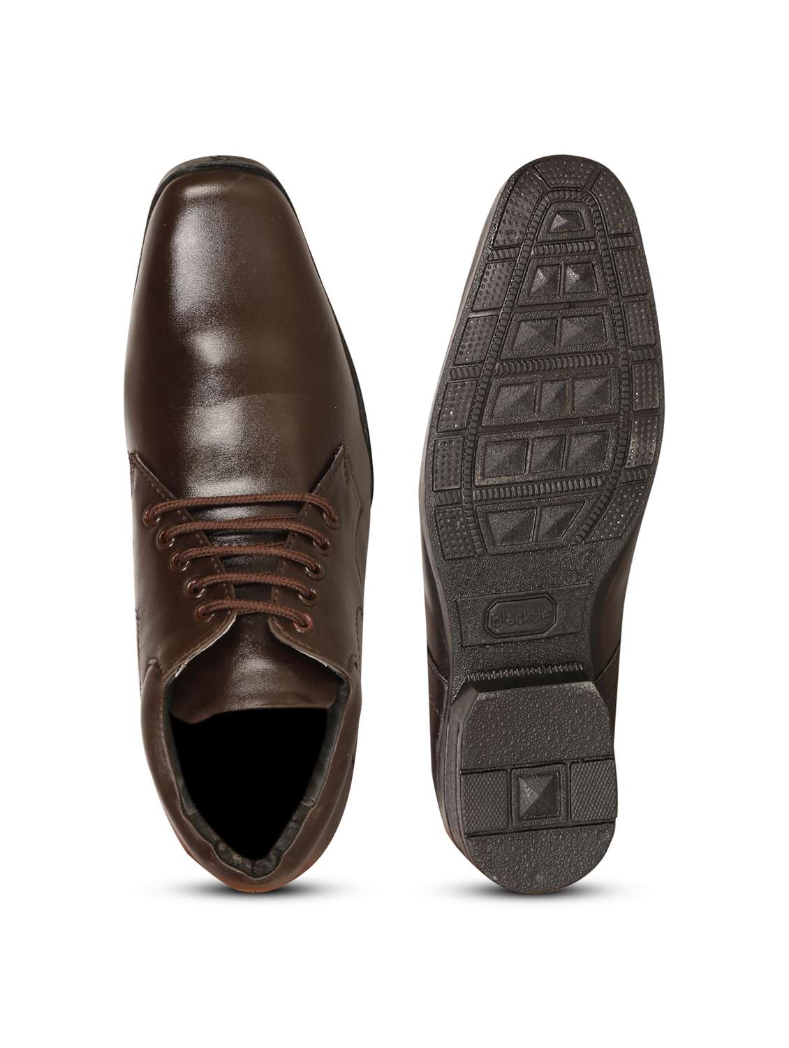 brown synthetic & mesh laceup derbies - 19618615 -  Standard Image - 5