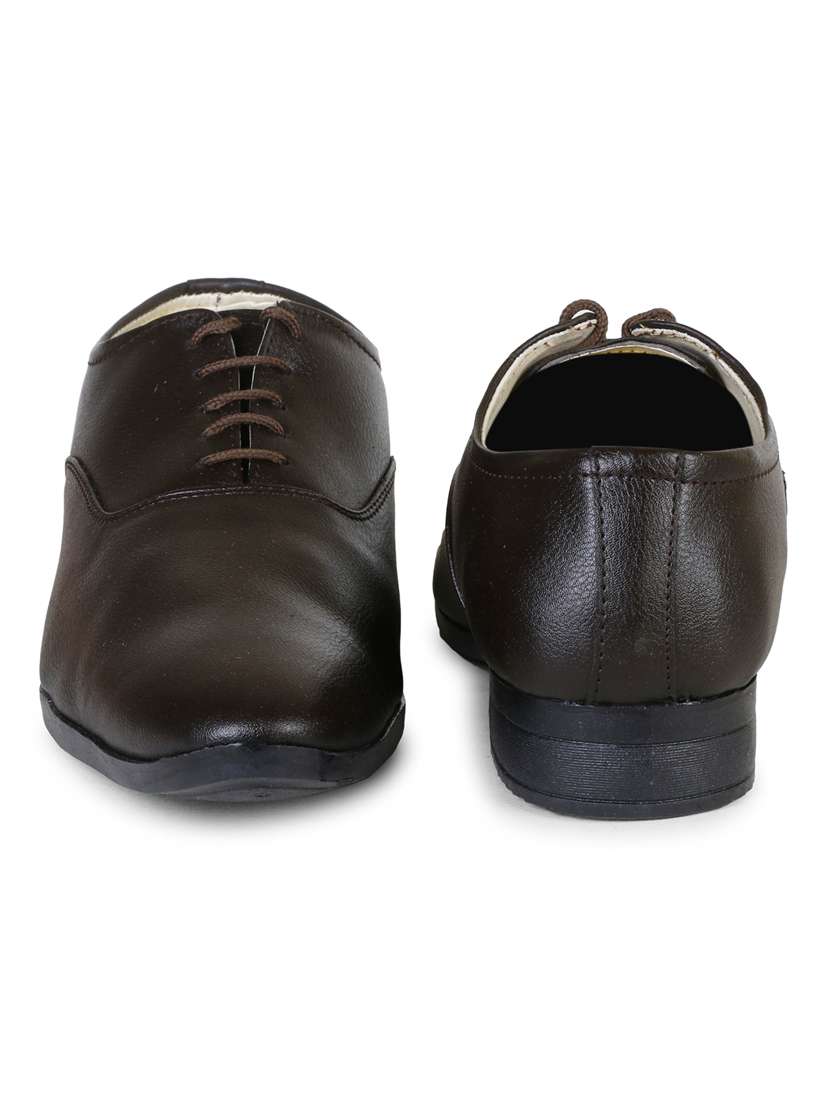 brown synthetic & mesh laceup derbies - 19618725 -  Standard Image - 5